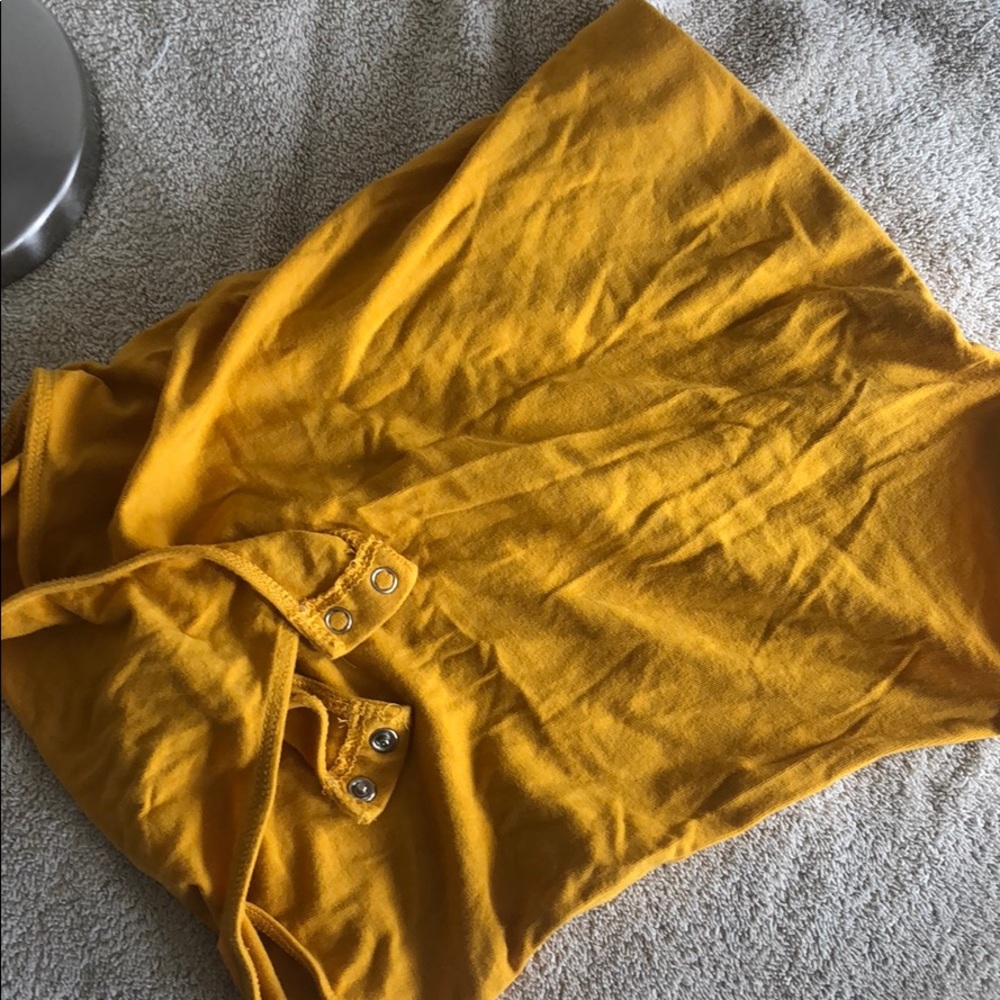Yellow strapless bodysuit